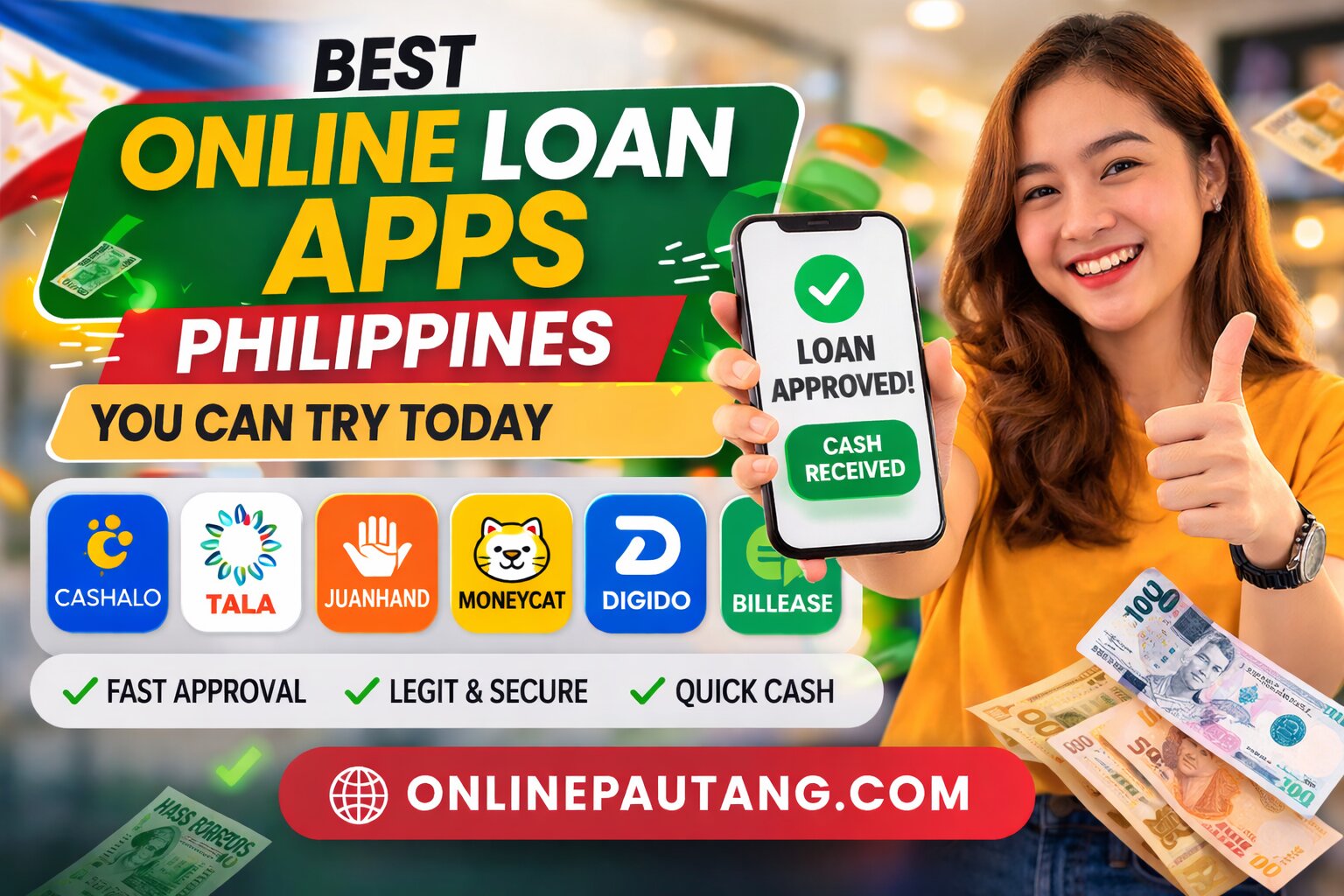 A phone displaying various online loan app icons, symbolizing the best choices for borrowing in the Philippines.