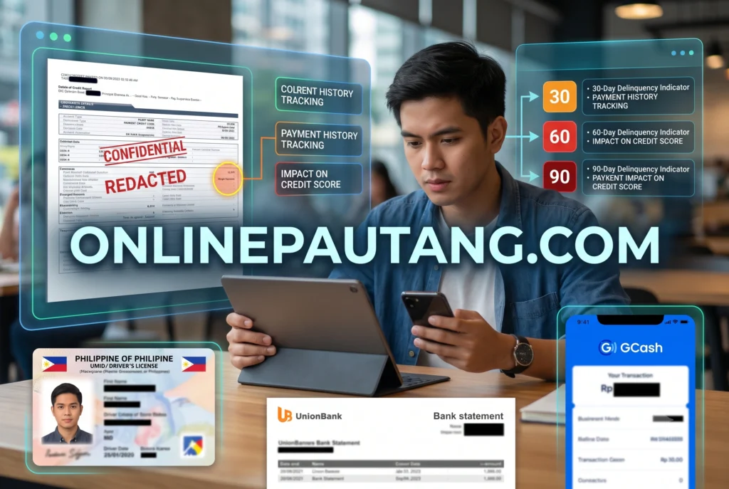 Sample Credit Information Corporation CIC report highlighting the sections where digital loan late payments are recorded